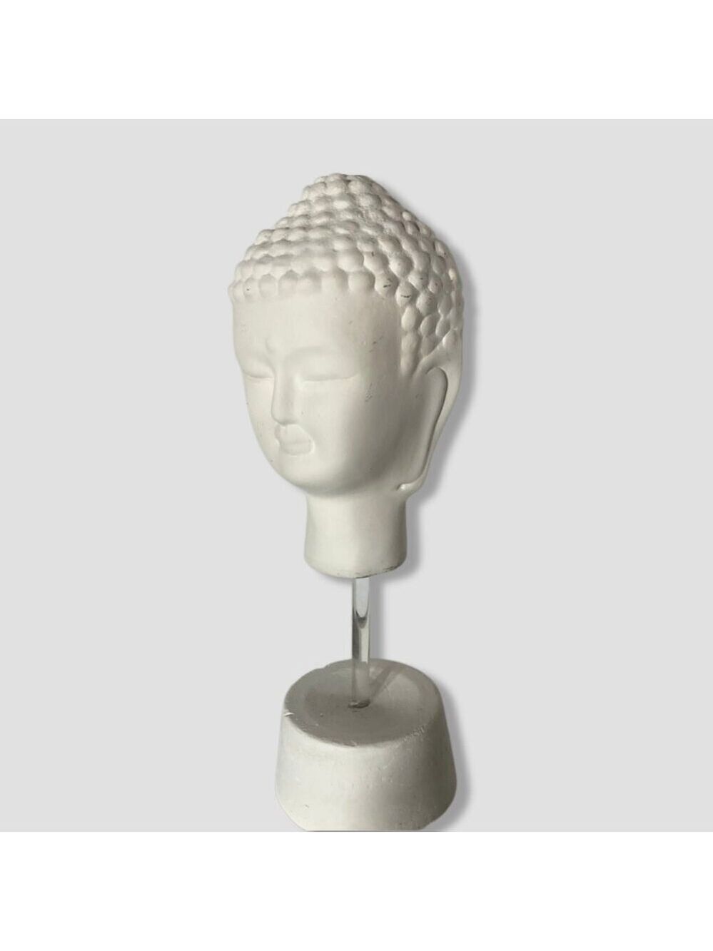 Buddha Head Statue White Ceramic Home Decor